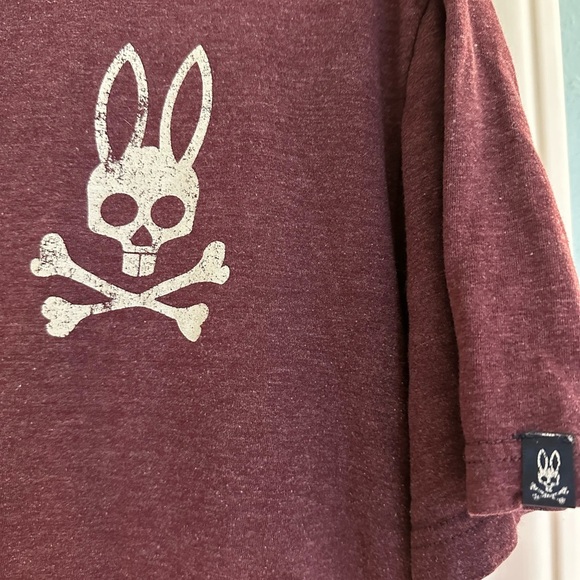 Psycho Bunny Burgundy Large Men’s T-Shirt Short Sleeve - Picture 2 of 4
